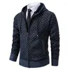 남성 스웨터 2024 가을/겨울 겉옷 가디건 두꺼운 후드가있는 스웨터