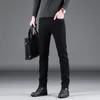 Классические деловые повседневные мужские джинсы 2023, модные черные узкие эластичные джинсовые брюки, мужские роскошные брюки высокого качества, одежда 240108