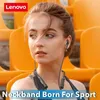 Auriculares nuevos Lenovo QE08 auriculares inalámbricos Bluetooth con banda para el cuello HIFI 9D estéreo deportes auriculares magnéticos para correr impermeables