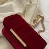 Crossbody Sling Bag With Metal Chain And Hasp Square Shape Clutch Bag Wholesale Fashion Velvet Material Women Ladies Purse Bag FMT-4318