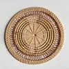 Tovagliette macramè fatte a mano in rattan intrecciato sottobicchiere Boho moderno con frange per la cucina, tavolo da pranzo, decorazione di nozze 240108