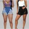 Damskie szorty kobiety seksowne zgrane dżinsowe krótkie dżinsy elastyczne chude bawełniane szorty Hotpants Summer Club High talia rozdarta Jegging workową dziurę Jean YQ240108