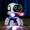 かわいい6クローLEDライトミュージカルダンスロボット子供向けの教育的でインタラクティブなおもちゃ - 男の子240108に最適な贈り物