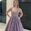 2024 aftonklänningar bär dammig rosa för kvinnor spaghettirand illusion boll klänning kristallpärlor tyll formella klänningar special tillfälle klänningar prom party klänning