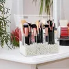 Brushes Acrylic Makeup Brush Holder with Lid Clear Cosmetic Brush Container Storage Box Large Capacity 3Slots Container for Brushes