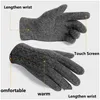 Rowerowe rękawiczki zimowe ciepłe kaszmirowe dzianiny na świeżym powietrzu wiatrówek dla mężczyzn kobiety plus gruba para dotknięta sn upuść sport dhmgh dhmgh