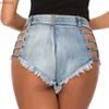 Shorts pour femme Femmes été Sexy à lacets déchiré Shorts jean taille haute trou Shorts pôle danse Clubwear Push Up Skinny Denim butin mini shorts YQ240108