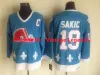 CCM Vintage Quebec Nordiques hockeyshirt 19 Joe Sakic 13 Mats Sundin 21 Forsberg 10 Guy Lafleur 16 MICHEL GOULET 26 Peter Stasy Wh