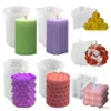 Candles Silicone Candle Mold DIY Crystal Epoxy Resin Abrasive Square Striped Cylindrical Wave Point Candle Table Silicone Mold