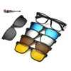 Lunettes de soleil 5 Lenes Aimant Lunettes de soleil Clip Miroir Clip sur lunettes de soleil Clip sur lunettes Hommes Clips polarisés Prescription personnalisée Myopie