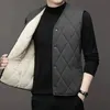 Gilet autunno inverno uomo cappotto in pile di agnello gilet cardigan con bottoni addensare caldo solido scollo a V casual versatile giacche scozzesi 240108