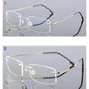 Solglasögon PhotoChromic Myopia Solglasögon Ultralight Memory Titanium Rimless Square Shortsighted Gyeglasses NÄRSIGA RECICTIVLIGA GAFAS