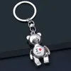 Chaveiros Metal Movable Teddy Bear Keychain EU TE AMO 3D Animal Alloy KerWomen Car Handbag Charm Acessório para Menina Chaveiros S165 J240108