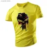 Męskie koszulki Four Seasons Outdoor Adult Crewneck American Creative Skull 2D Męska koszulka wakacyjna Sport Sports T240108