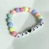 Charm Armband Big Sister Armband för Little Girls Candy Bead Heart Acrylic Birthday Christmas Gifts Sisters Friends