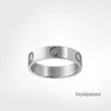 Anello d'amore in acciaio al titanio da 4 mm 5 mm in argento Designer di alta qualità progettato per uomini e donne con gioielli in oro rosa per coppie anello regalo taglie 5-11
