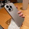 Роскошный чехол для телефона с защитной пленкой для объектива для iPhone 11, 12, 13, 14, 15Pro Max 14Plus, однотонный ультратонкий противоударный пластиковый чехол