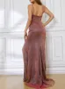Casual Dresses Summer Sleeveless Strap Sexy Long Dress Women Gowns Slim Fit Split Party Banquet Evening Cocktail Robe Femme