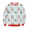 Men's Hoodies Funny Reindeer Santa Claus Ugly Sweatshirt Men In Christmas Long Sleeves Harajuku Fashion Pullovers Autumn Outfit