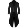 Mode Men Tailcoat Mens Jackor Victorian Black Breattable Retro S-4XL Size S ~ 4xl Soft Steampunk Clothes Coat 240108