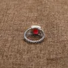 Bague de créateur Vintage grenat, bande de fiançailles en cuivre pour femmes, bijoux avec incrustation rouge