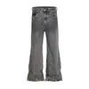 TKPA American High Street Jeans à jambes larges pour hommes et femmes Vibe Style paresseux délavé usé drapé sol Slim Pull pantalons longs