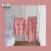 Dames nachtkleding Herfst en winter Koraalfleece washandje Warm Huiskleding Schattig Pyjama Modieus Ruim tweedelig pak Dames Voor dames