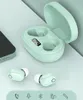 mode trådlöst Bluetooth öronsnäckor typ C-laddare J15 headset macaron färg stereo mini touch tws in-ear typ rosa med mikrofon små öron buller avbryter bekvämt