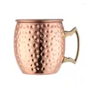 Tazze Bicchiere da bere martellato Moscow Mule in rame con punta a martello, set regalo in vetro da cocktail, durevole