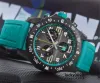 BREI Luxury Mens Watch Quartz Endurance Pro Avenger Full Function Chronograph 44mm يشاهد ألوانًا متعددة للمطاطين الرجال الساعات الزجاجية AA