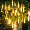 Strings 8 Tubes LED Meteor Shower Rain String Lights Waterproof Outdoor Christmas Decorative Tree Fairy Garland Light