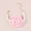 Braccialetti di fascino kadrufi 2024 esagerato big rosa floreale a catena perle bracciale donne in stile francese elegante regalo di fiori camelia