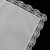 D003 Pañuelos de encaje de algodón premium blanco de 100 piezas pañuelos de crochet en blanco para mujeres/señoras regalo de boda 240108