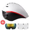 Aero lunettes casque de vélo TT Triathlon casques de vélo de route chronométrage course équitation avec équipement de lentille 240108