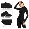 Aktiva skjortor Slim Fit Long Sleeved Tracksuit Jacket For Women Fitness Coat Yoga Crop Tops With Thumb Holes Gym Workout Sweatshirts