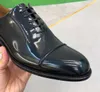 Men's Black Fermin Business Dress Shoes Luxury Brushed Leather Eye-catching Lace-up Oxford Shoes