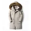 Hommes hiver longue doudoune chaud à capuche blanc canard vers le bas Anorak hommes Parka détachable col de fourrure vers le bas manteau veste imperméable 240106