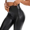 High Waist Zipper Pu Leggings For Women Black Push Up Leggins Lady Sexy Booty Stretch Slim Sport Pants Pu Leather Legging