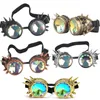 Solglasögon HotSelling Kaleidoscope Rainbow Glasses Herrkvinnors solglasögon Rivet Steampunk Goggles Cosplay Vintage Gothic EDM Eyewear