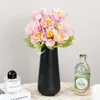 Bouquet de fleurs artificielles décoratives, 6 têtes, pivoine en soie, Style européen, accessoires de fausses fleurs en plastique de haute qualité