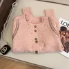 Cardigan lavorato a maglia stile profumato invernale da donna Maglione con collo in pizzo punteggiato colorato