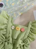 Robes de fille Adorable robe d'été pour bébés filles - Style princesse trapèze avec manches à volants, détail de nœud et embellissements de fleurs