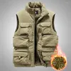 Gilets pour hommes hiver homme gilet manteau sans manches veste gilet épais chaud polaire décontracté mode vêtements de travail hauts mâle coupe-vent vêtements