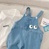0-5Years Toddler Kids Boy Girl Denim Overalls Cartoon Dinosuar Pocket Loose Jumpsuit Suspender Pant Jeans Outfis Autumn Clothes 240108