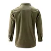 Herren-Freizeithemden, Slim-Fit-Hemd, geknöpfte Langarm-Strickjacke mit Umlegekragen, Taschen, solide für Atmungsaktivität