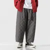 Calças masculinas 2024 inverno engrossado algodão acolchoado homens casuais calças quentes estilo chinês sportwear sólido cordão sweatpants