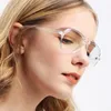 Solglasögon Pilot Blue Light Blocking Glasses Kvinnliga glasögonramar för män Datordekorativ transparent glasögon oculos de grau