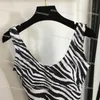 Designer Halter Bikini Zebra Impresso One Piece Swimsuit Sexy Backless Bikini Para Verão Praia Surf Respirável Swimwear