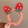 Hair Accessories Girls Kids Cloth Wash Face Ear Shower Plush Hoop Korean Style Headband Female Wrap Strawberry Hairband