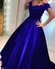 Dresses Evening Dress Off the shoulder Wine Red Dress Formal Gowns Long Ball Gown Short Sleeves Handmade Flowers Lace Satin Prom Homecomin